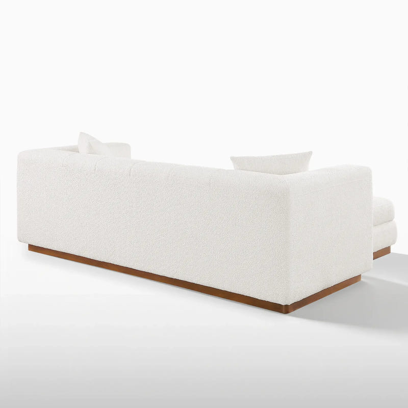 Lyra White Bouclé Channel Sofa (90")