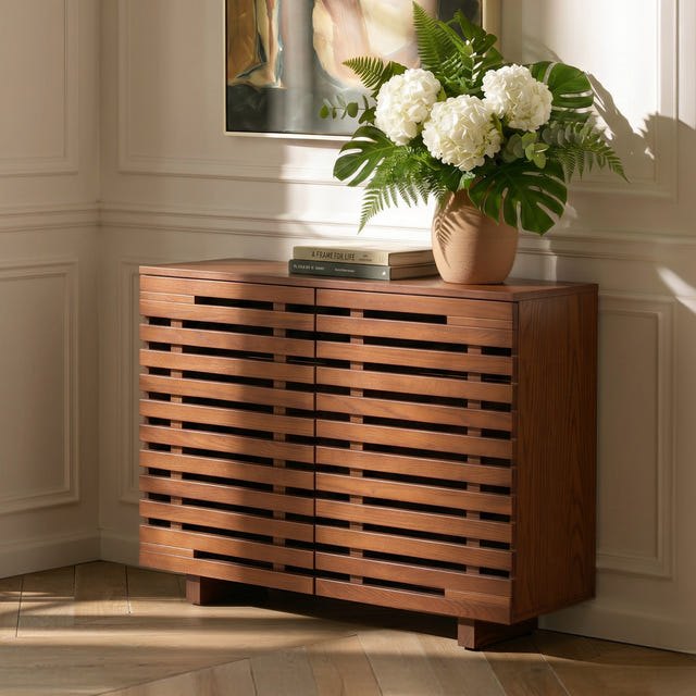 Elara Slatted Storage Cabinet (35")