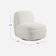Niveous White Bouclé Swivel Chair