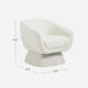 Nephele White Bouclé Barrel Swivel Chair