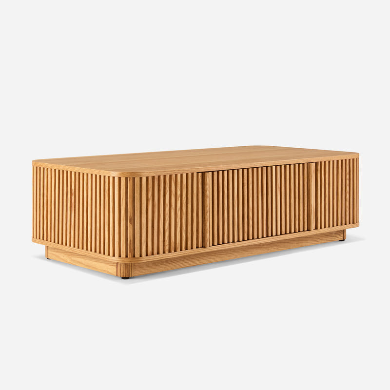 Linora Natural Fluted Coffee Table (52")