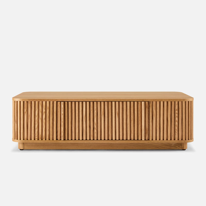 Linora Natural Fluted Coffee Table (52")