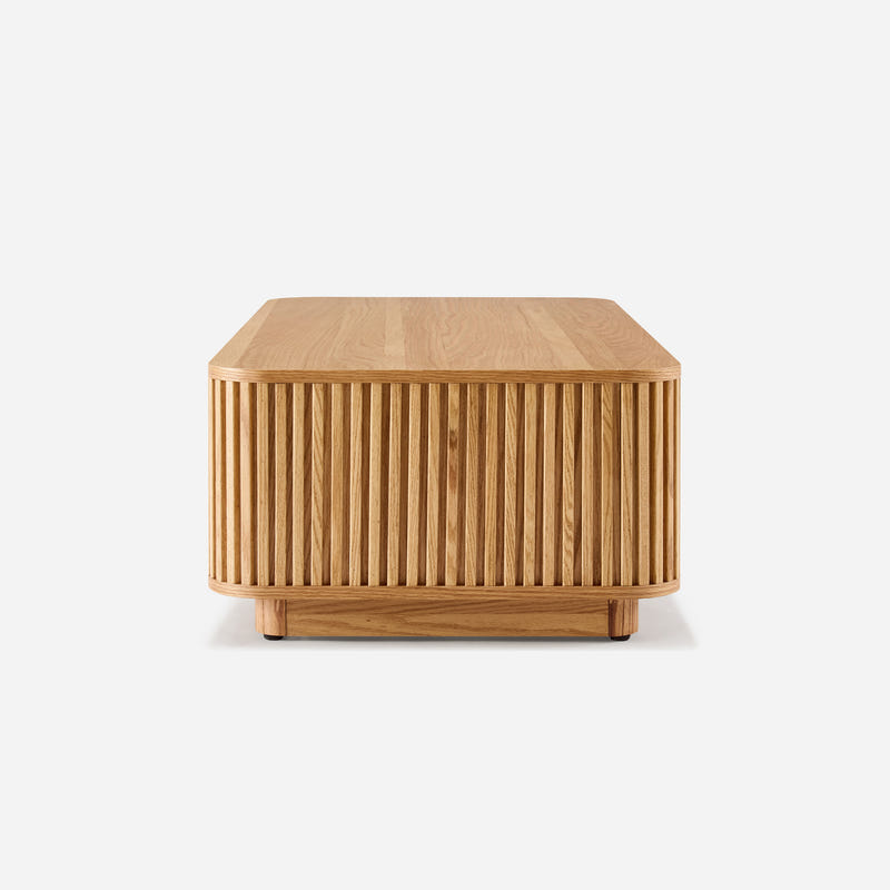 Linora Natural Fluted Coffee Table (52")
