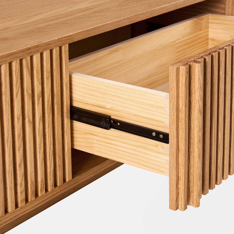 Linora Natural Fluted Coffee Table (52")