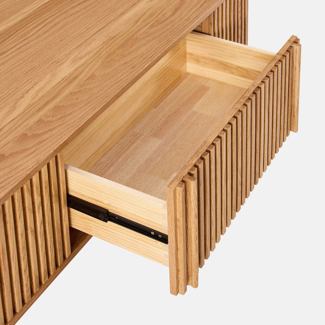 Linora Natural Fluted Coffee Table (52")