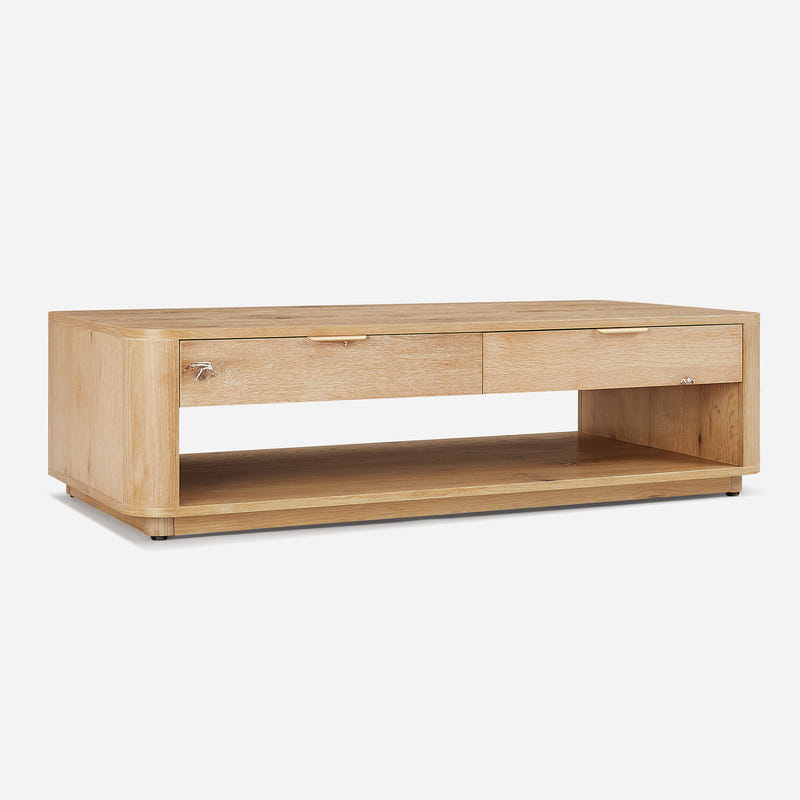 Aven Natural Curved Coffee Table (55'')