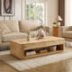 Aven Natural Curved Coffee Table (55'')