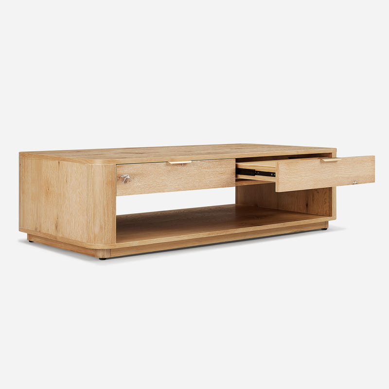 Aven Natural Curved Coffee Table (55'')