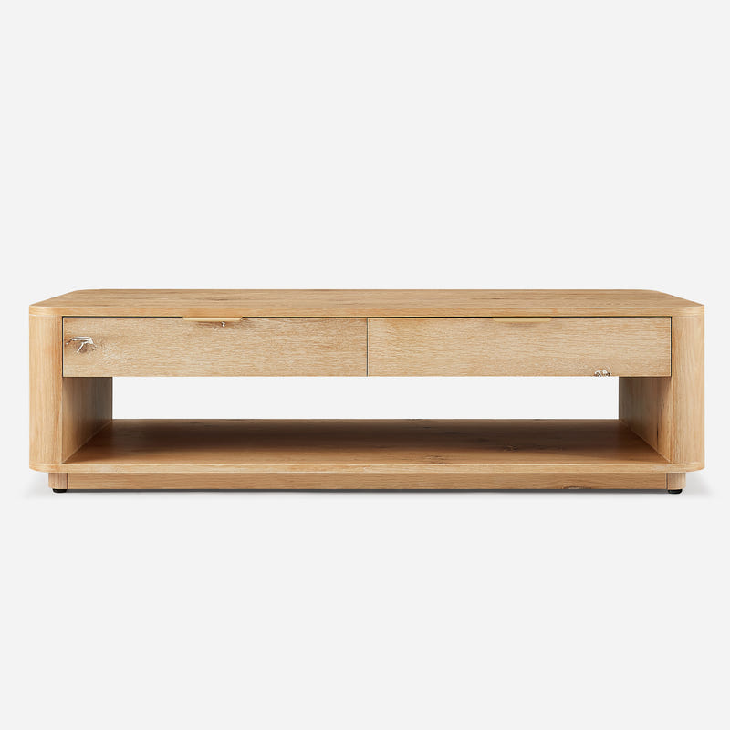 Aven Natural Curved Coffee Table (55'')