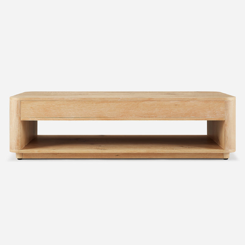 Aven Natural Curved Coffee Table (55'')