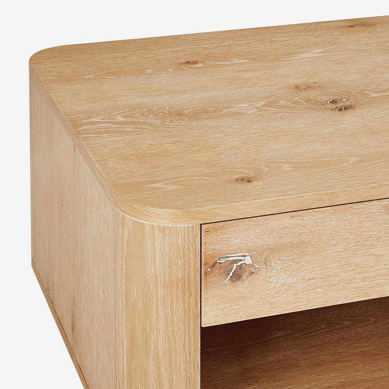 Aven Natural Curved Coffee Table (55'')