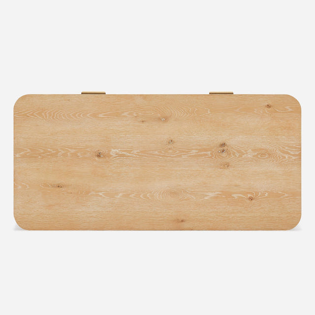 Aven Natural Curved Coffee Table (55'')