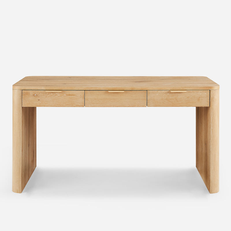Aven Natural Curved Office Desk(60'')