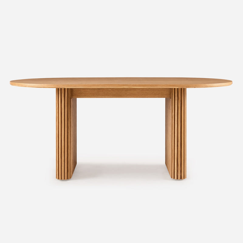 Linora Natural Fluted Dining Table (72")