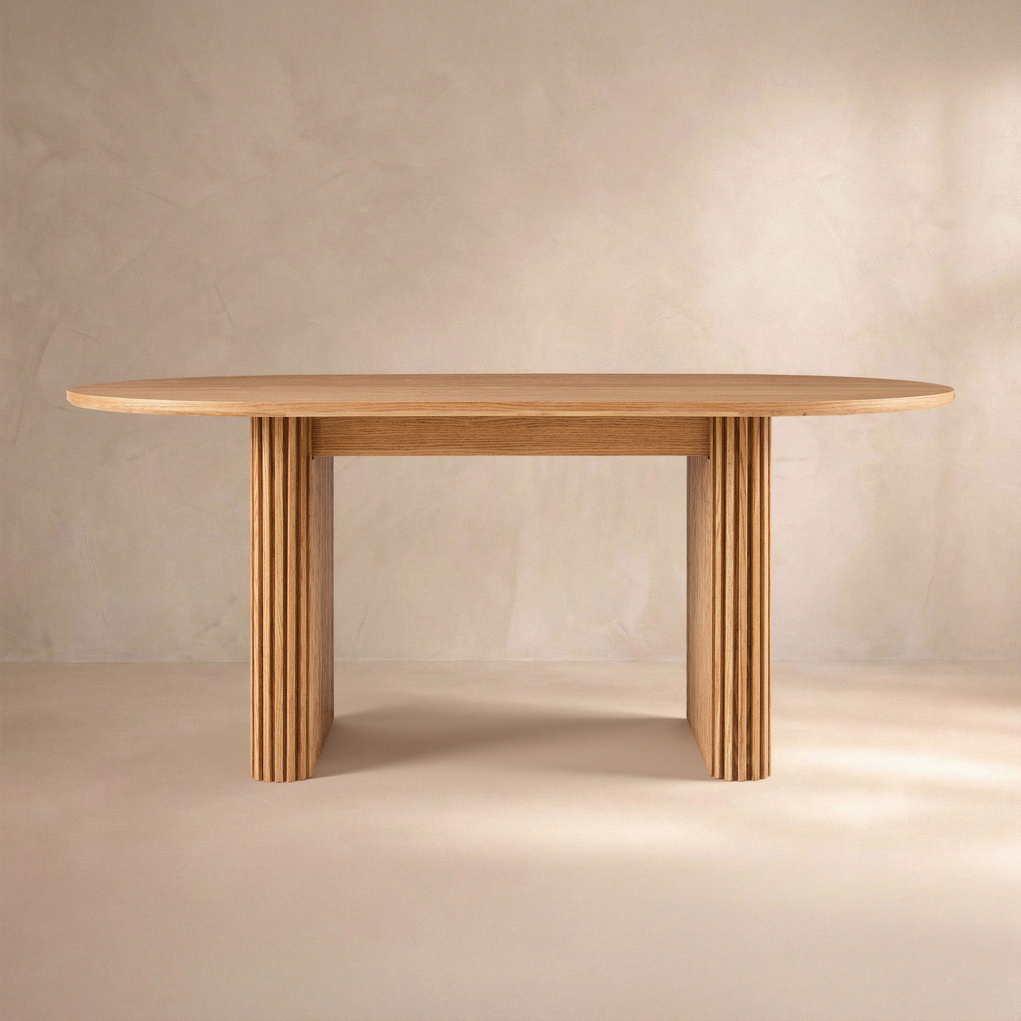 Linora Natural Fluted Dining Table (72")