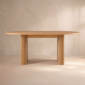 Linora Natural Fluted Dining Table (72")