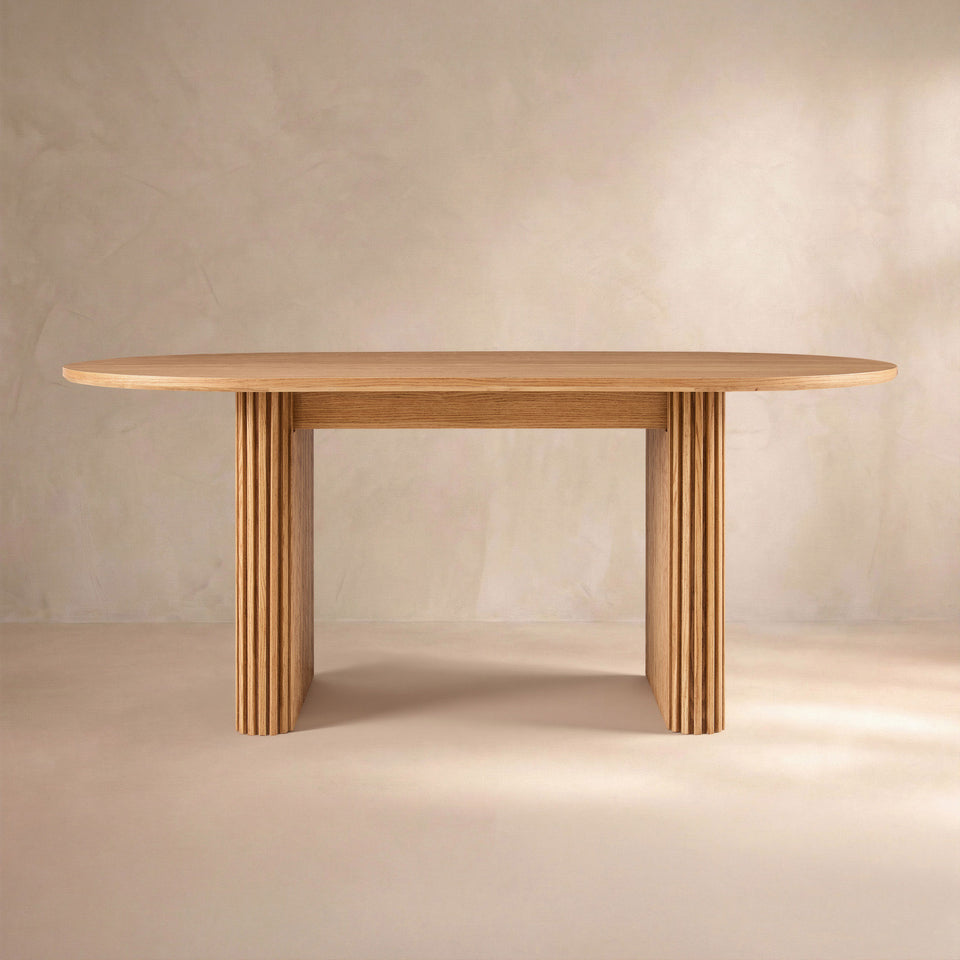 Linora Natural Fluted Dining Table (72")