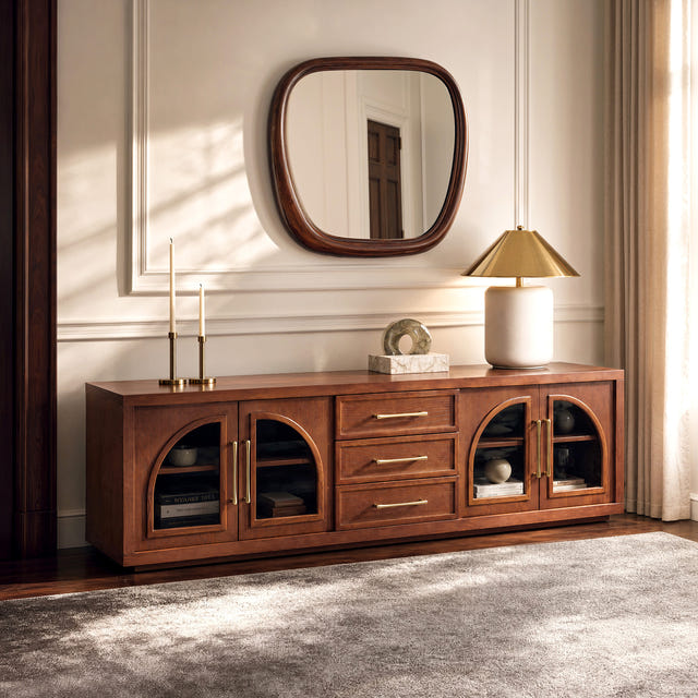 Artemis Walnut Arched Media Console (79")