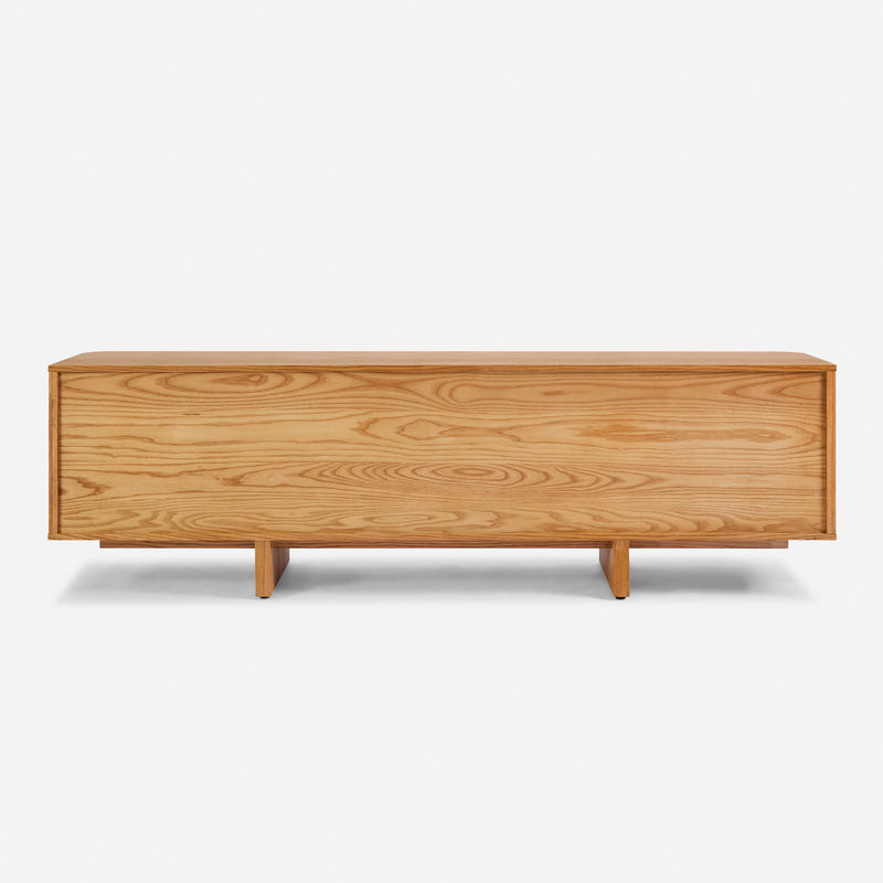 Linora Natural Fluted Media Console (84")