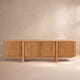 Linora Natural Fluted Media Console (84")