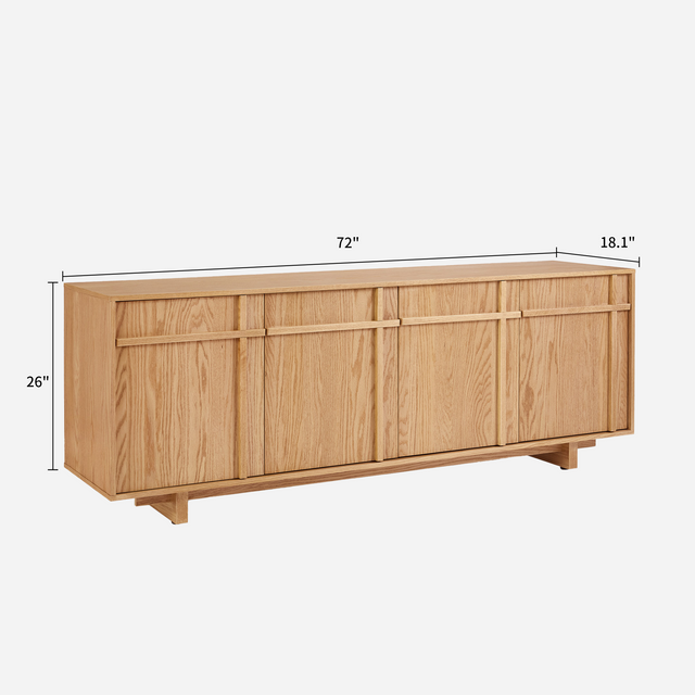 Walden Natural Geometric Media Console (72'')