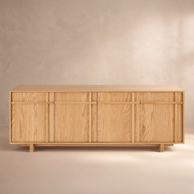 Walden Natural Geometric Media Console (72'')