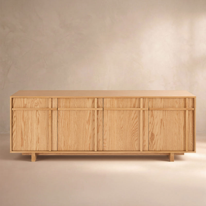Walden Natural Geometric Media Console (72'')
