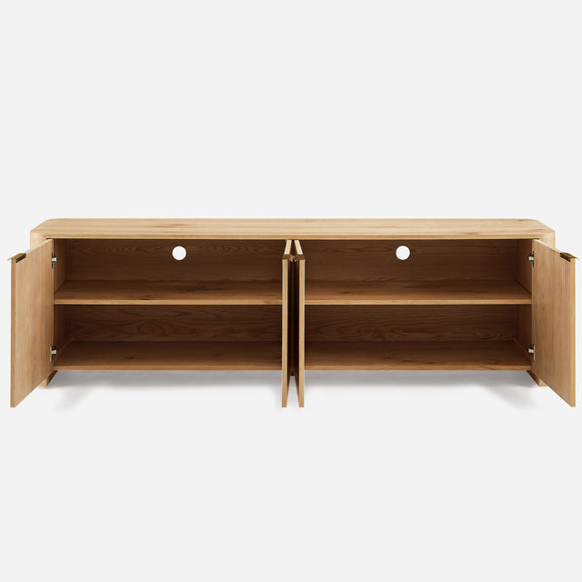Aven Natural Curved Media Console (84'')