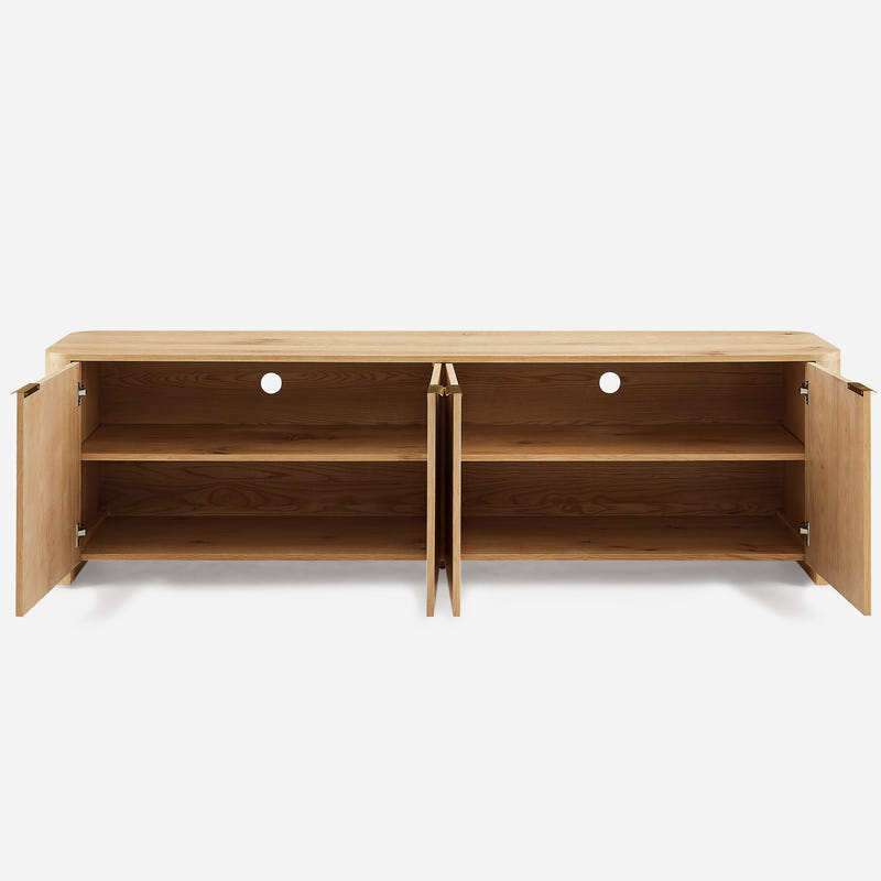Aven Natural Curved Media Console (84'')