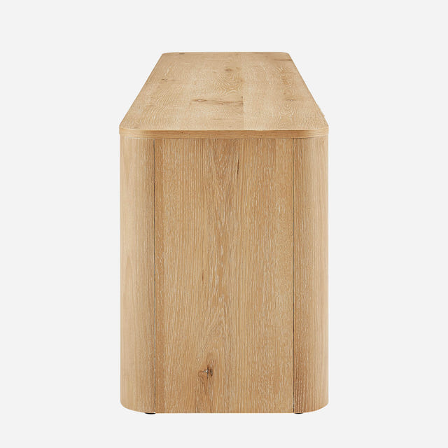 Aven Natural Curved Media Console (84'')