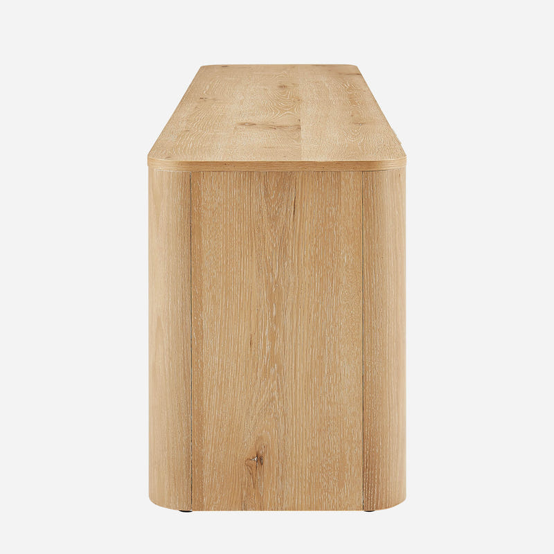 Aven Natural Curved Media Console (84'')