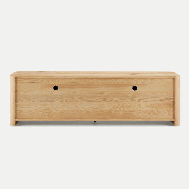 Aven Natural Curved Media Console (84'')
