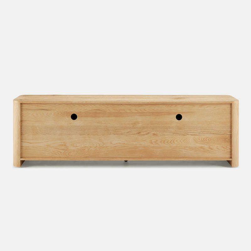 Aven Natural Curved Media Console (84'')