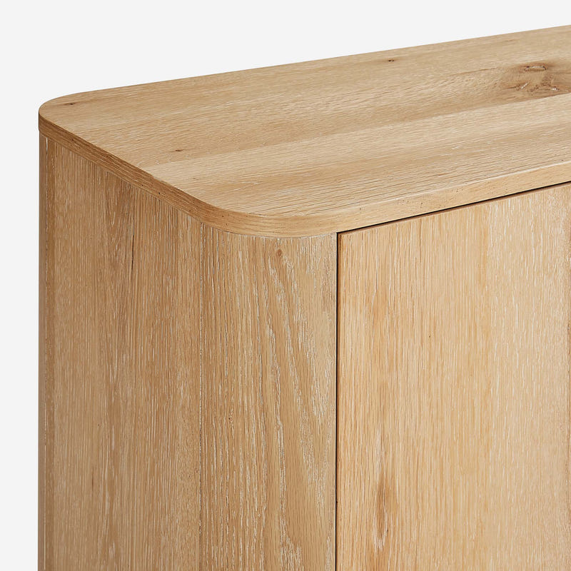 Aven Natural Curved Media Console (84'')