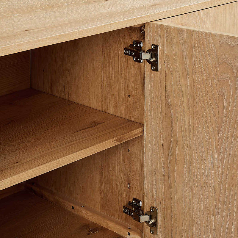 Aven Natural Curved Media Console (84'')