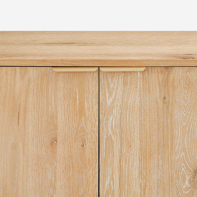 Aven Natural Curved Media Console (84'')