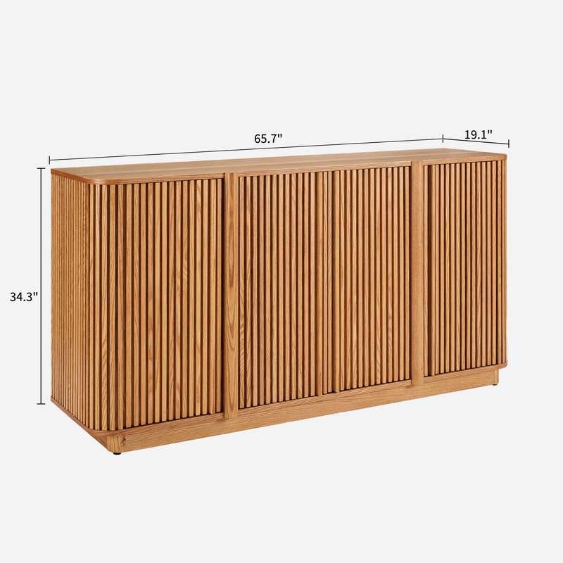 Linora Natural Fluted Sideboard (66")