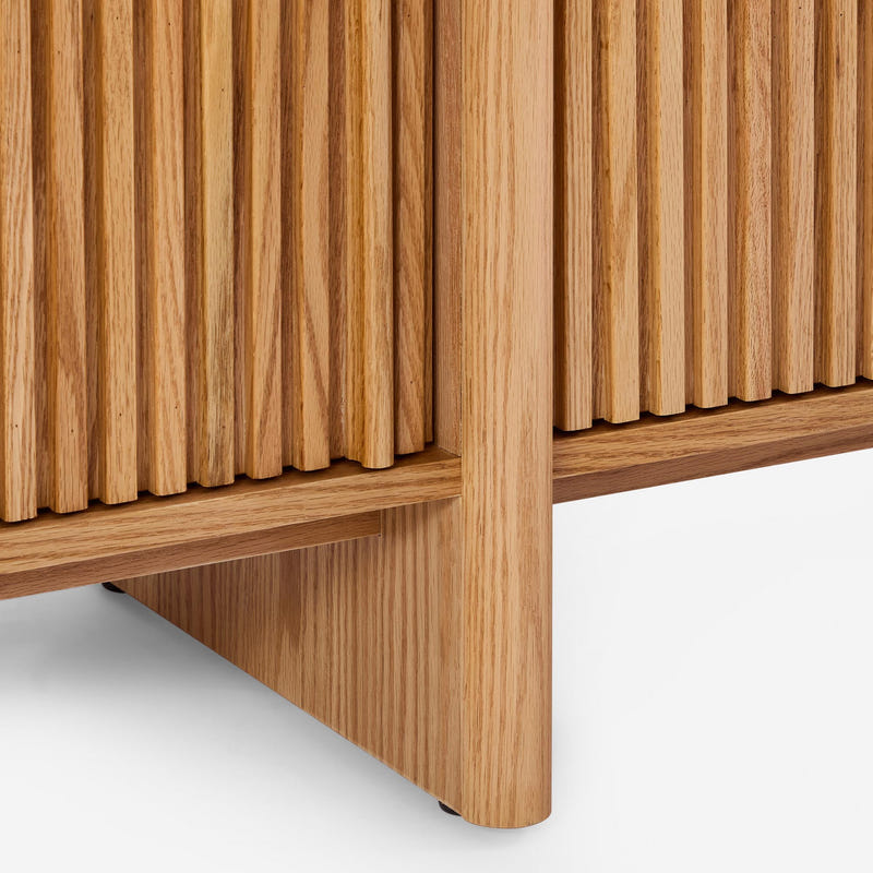 Linora Natural Fluted Media Console (84")
