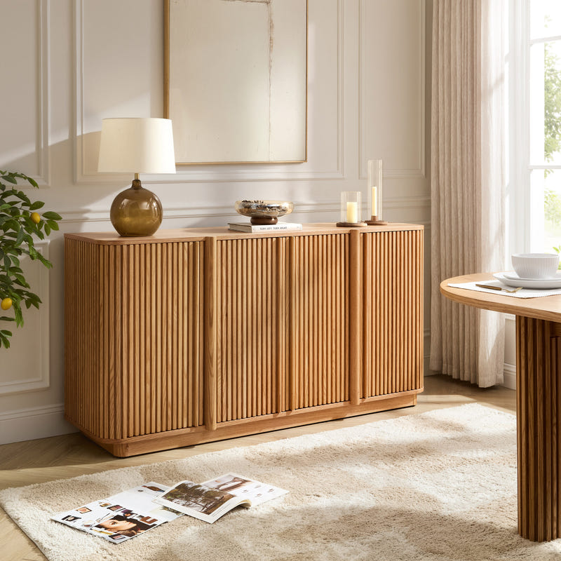Linora Natural Fluted Sideboard (66")