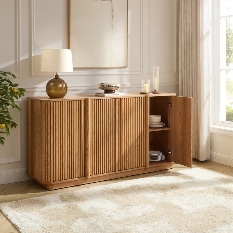 Linora Natural Fluted Sideboard (66")