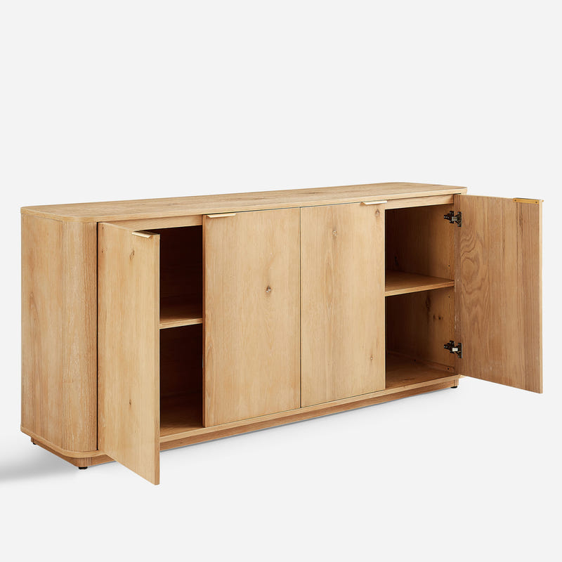 Aven Natural Curved Sideboard (72'')
