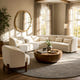 Giverny White Cotton & Linen Curved Sectional Sofa (158")