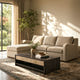 Arden Oatmeal Cotton & Linen Sofa with Ottoman (101")