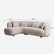 Capri White Bouclé Curved Sectional Sofa (102")