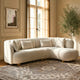 Capri White Bouclé Curved Sectional Sofa (102")