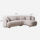 Capri White Bouclé Curved Sectional Sofa (102")