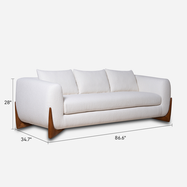 Maeve White Modern Sofa (87")