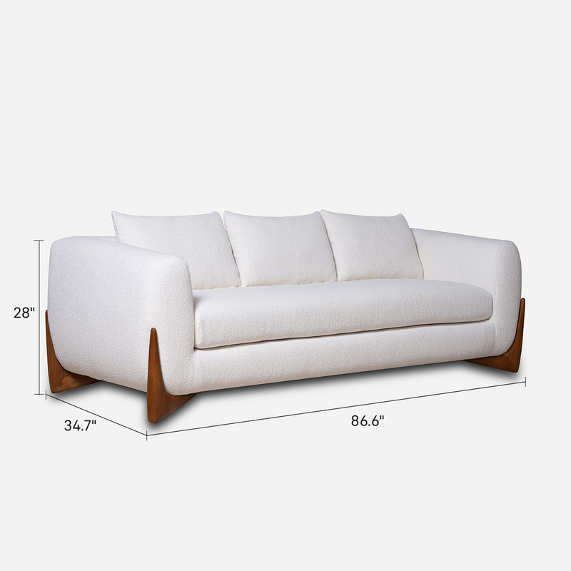 Maeve White Modern Sofa (87")