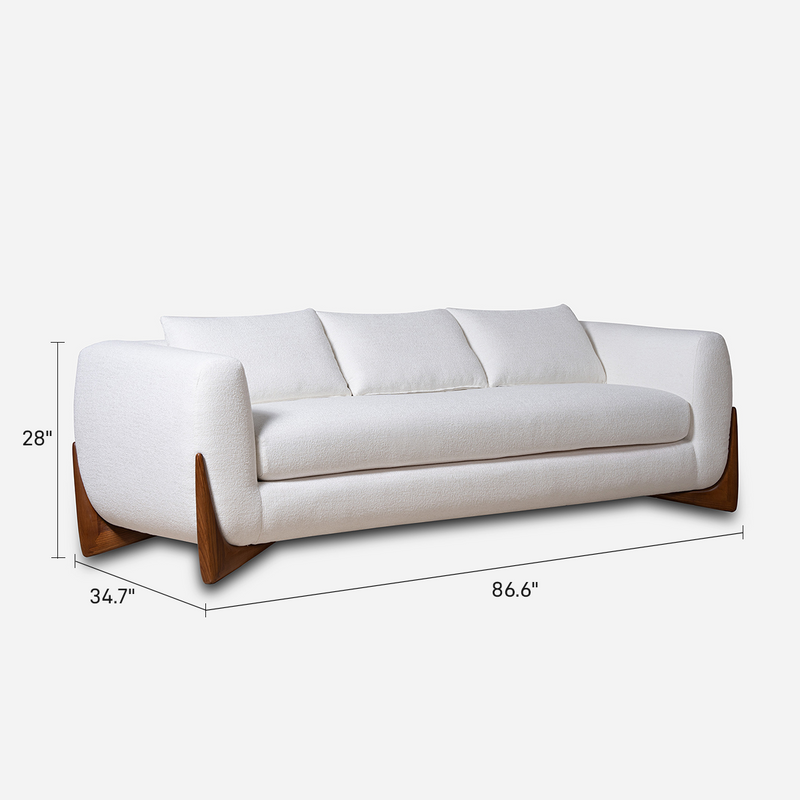 Maeve White Modern Sofa (87")
