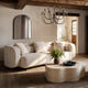 Covan White Cotton & Linen Curved Sofa (104'')